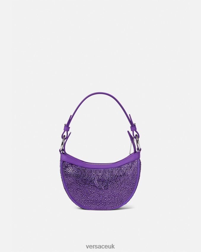 Women Versace Crystal Repeat Mini Hobo Bag 6D2D06299 Violet Bags