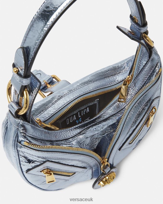 Women Versace Metallic Repeat Small Hobo Bag 6D2D06277 One Color Bags