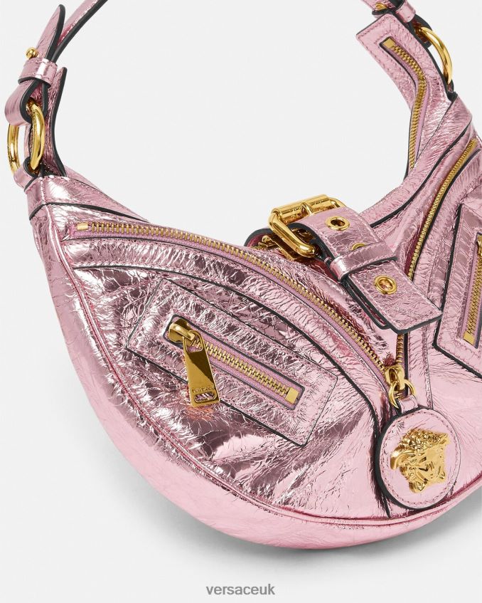 Women Versace Metallic Repeat Small Hobo Bag 6D2D06278 One Color Bags
