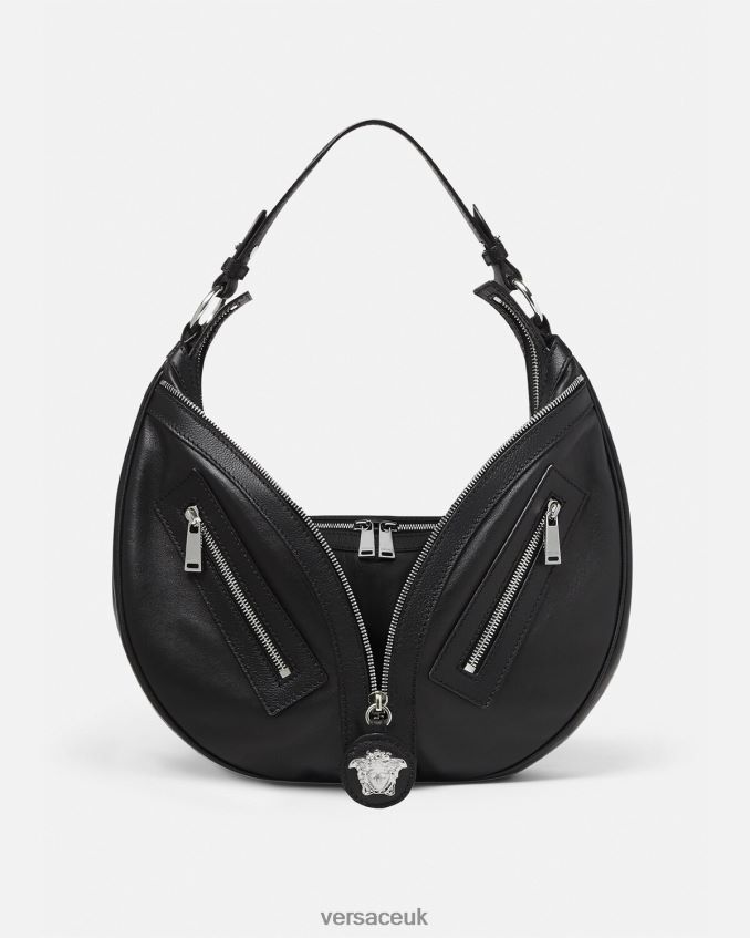 Women Versace Repeat Hobo Bag 6D2D06285 Black Bags