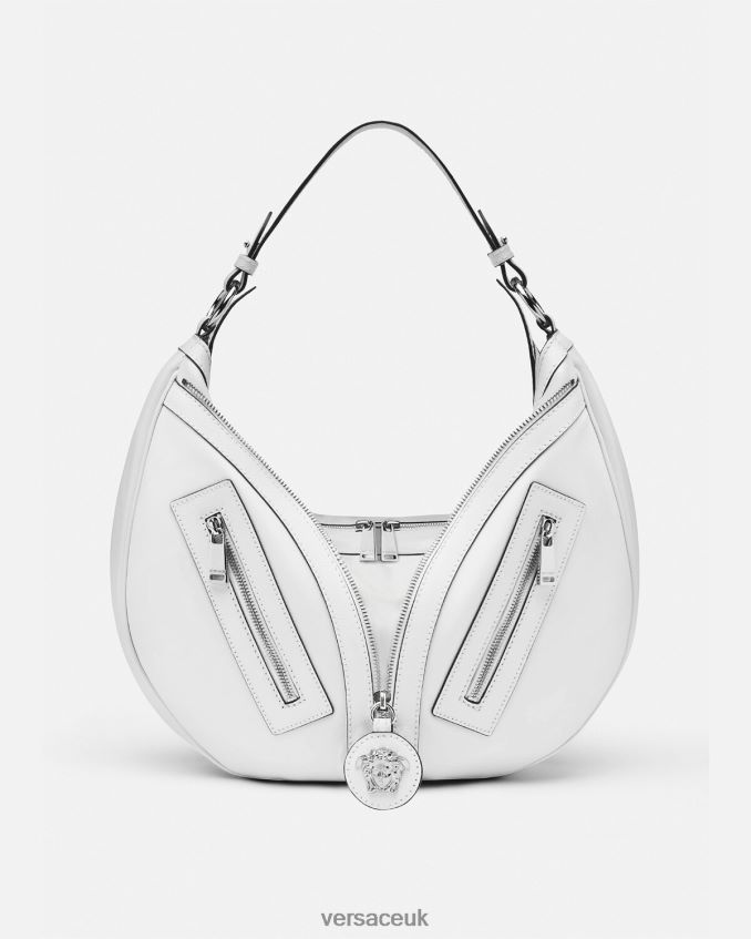 Women Versace Repeat Hobo Bag 6D2D06286 White Bags