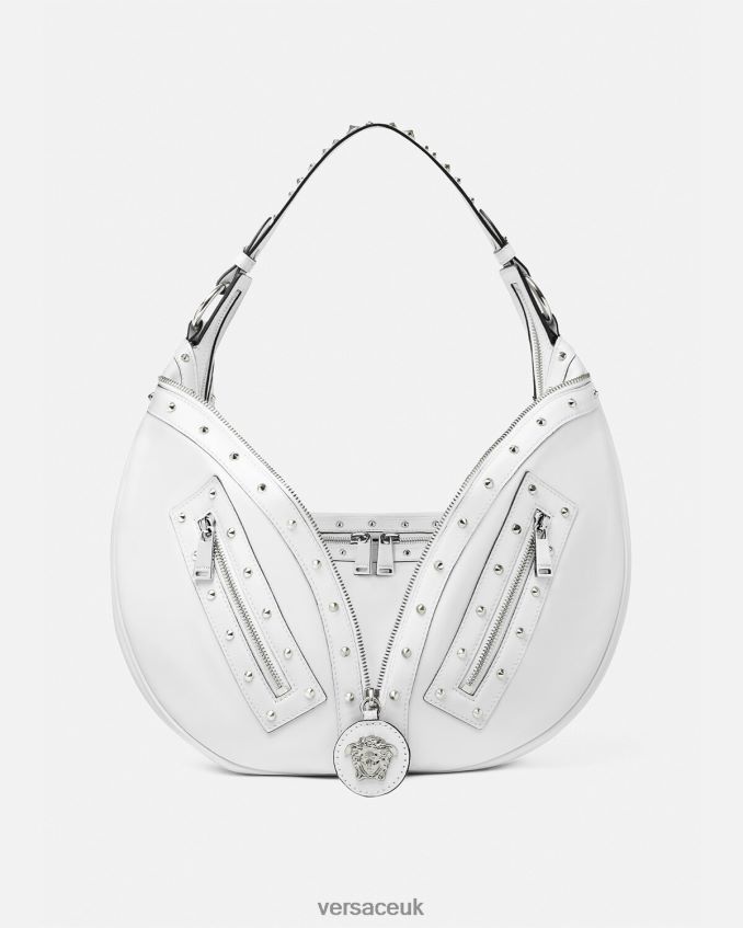 Women Versace Repeat Hobo Bag 6D2D06290 White Bags