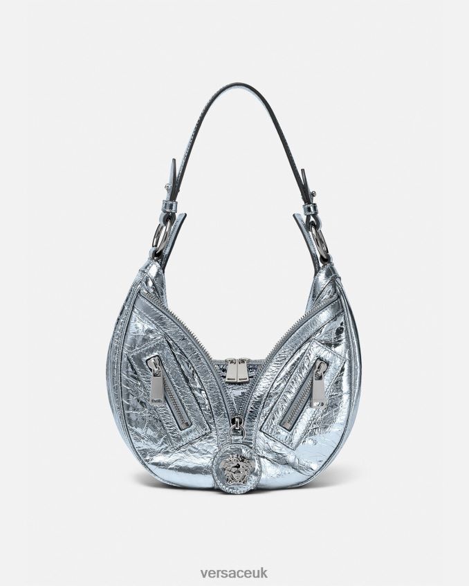 Women Versace Repeat Metallic Small Hobo Bag 6D2D06279 Light Blue Bags