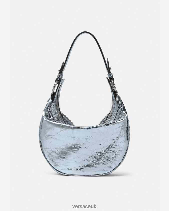 Women Versace Repeat Metallic Small Hobo Bag 6D2D06279 Light Blue Bags