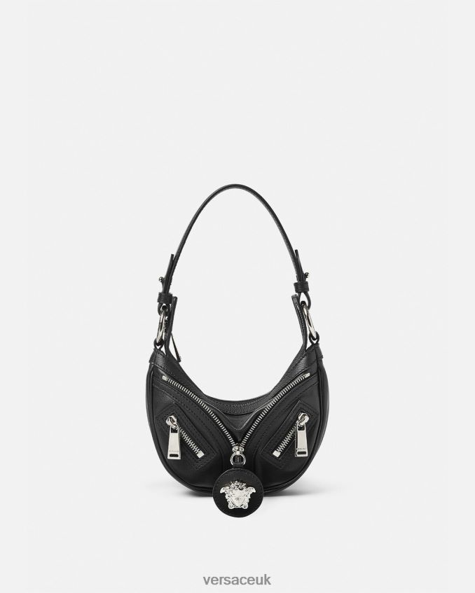 Women Versace Repeat Mini Hobo Bag 6D2D06287 Black Bags