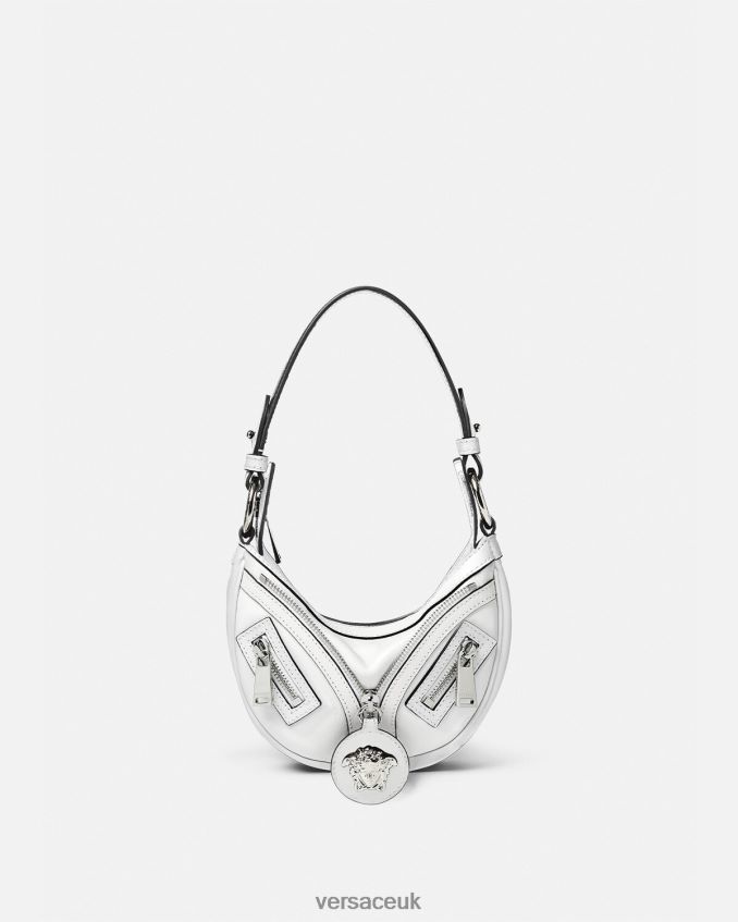 Women Versace Repeat Mini Hobo Bag 6D2D06288 White Bags
