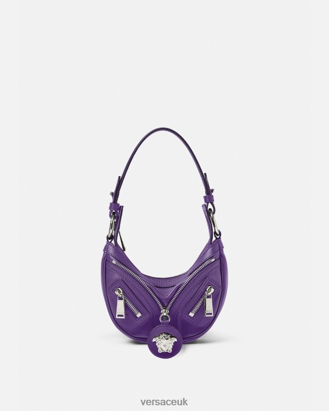 Women Versace Repeat Mini Hobo Bag 6D2D06296 Violet Bags