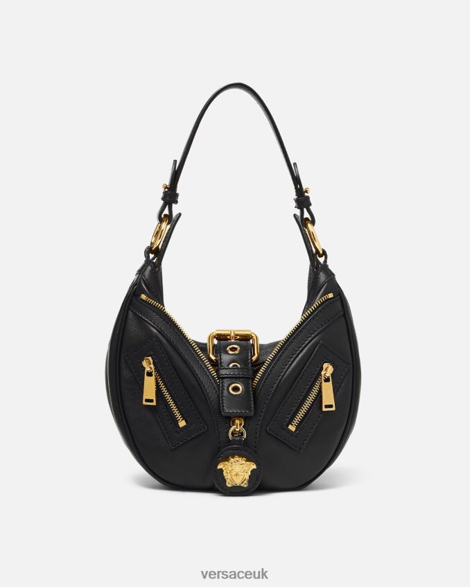 Women Versace Repeat Small Hobo Bag 6D2D06274 Black Bags