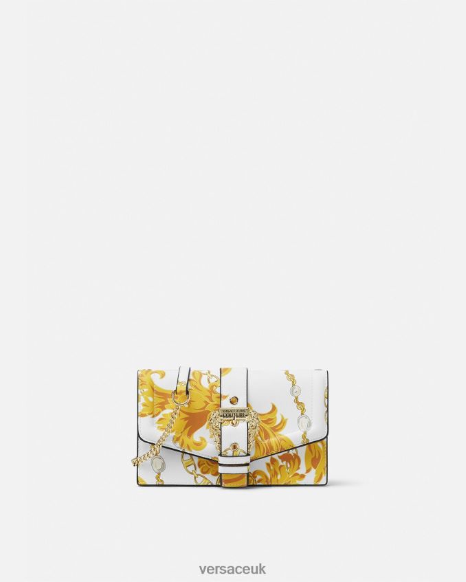 Women Versace Chain Couture Couture1 Shoulder Bag 6D2D062359 Gold & White Bags