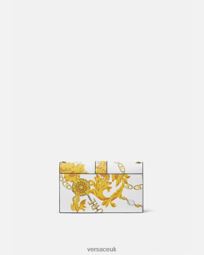 Women Versace Chain Couture Couture1 Shoulder Bag 6D2D062359 Gold & White Bags