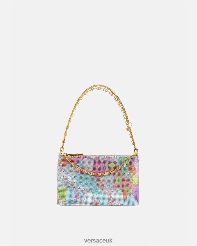 Women Versace Floral Summer Metal Mesh Clutch 6D2D06380 Print Bags