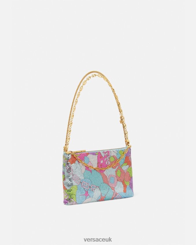 Women Versace Floral Summer Metal Mesh Clutch 6D2D06380 Print Bags