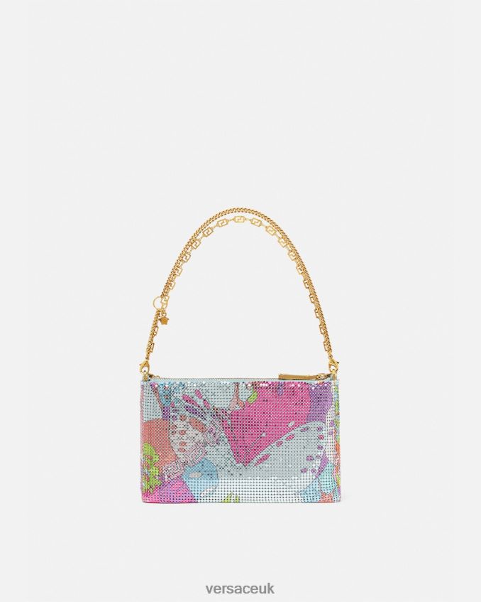 Women Versace Floral Summer Metal Mesh Clutch 6D2D06380 Print Bags