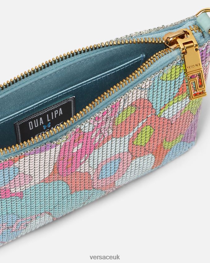 Women Versace Floral Summer Metal Mesh Clutch 6D2D06380 Print Bags
