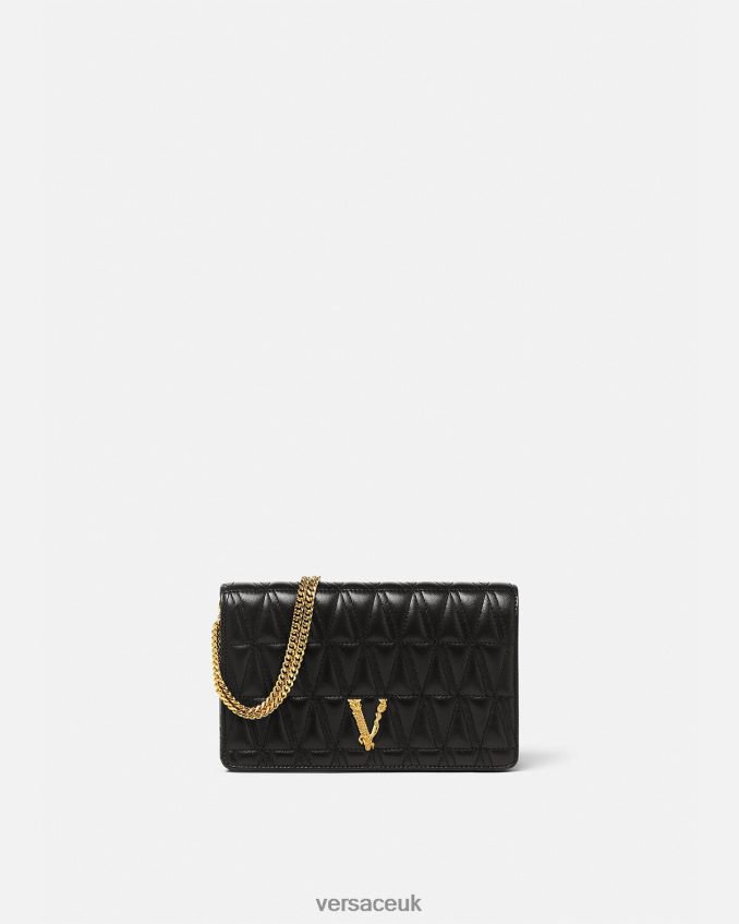 Women Versace Virtus Clutch 6D2D06369 Black Bags