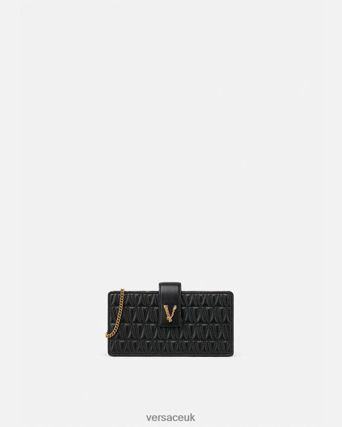 Women Versace Virtus Clutch 6D2D06374 Black Bags