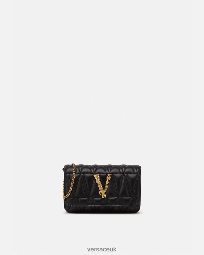 Women Versace Virtus Mini Bag 6D2D06372 Black Bags