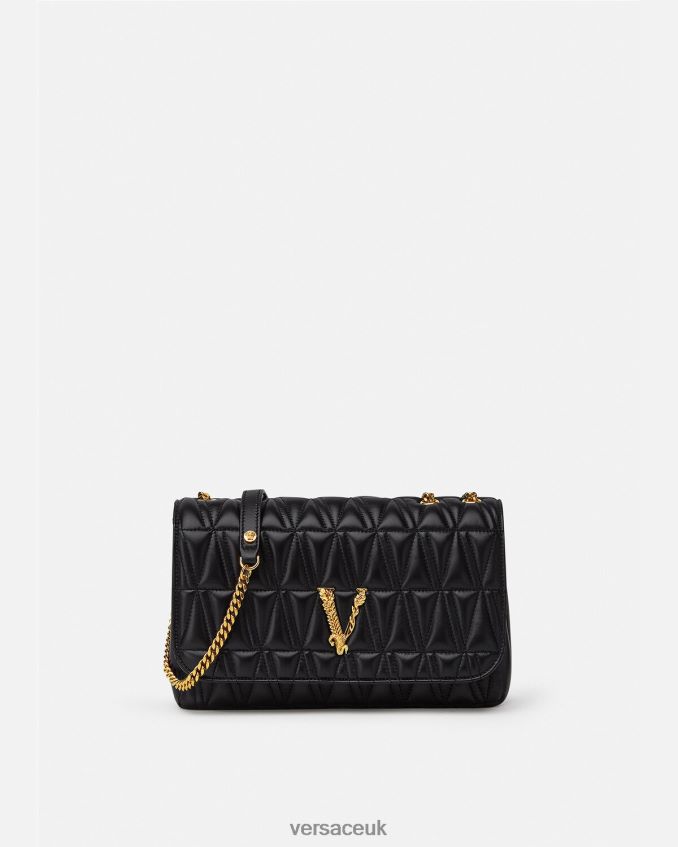 Women Versace Virtus Shoulder Bag 6D2D06365 Black Bags