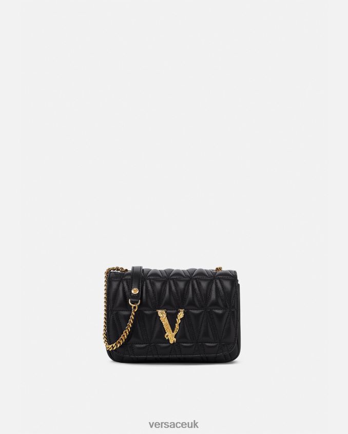 Women Versace Virtus Small Shoulder Bag 6D2D06367 Black Bags