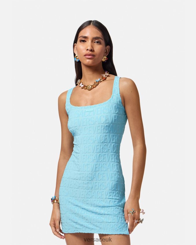 Women Versace Allover Towel Dress Cover-Up 6D2D061190 Light Blue Underwear & Beachwear