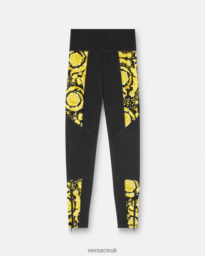 Women Versace Barocco Gym Leggings 6D2D06233 Black Clothing