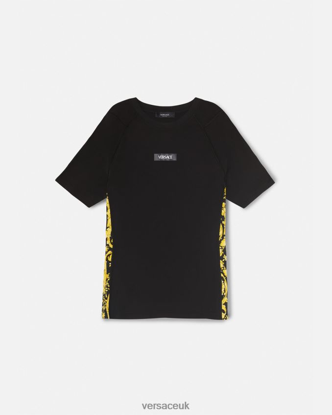 Women Versace Barocco Gym Shirt 6D2D06242 Black Clothing