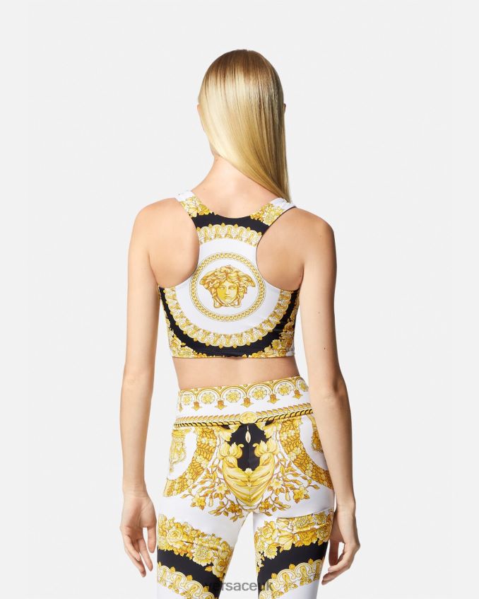 Women Versace Barocco Gym Sports Bra 6D2D06229 Print Clothing