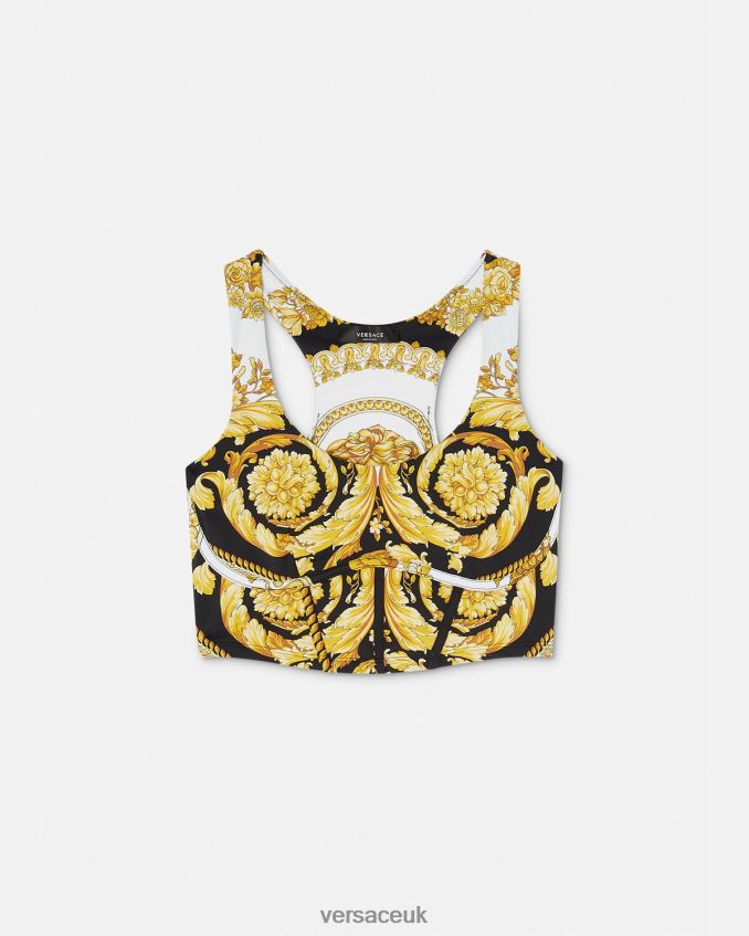 Women Versace Barocco Gym Sports Bra 6D2D06229 Print Clothing