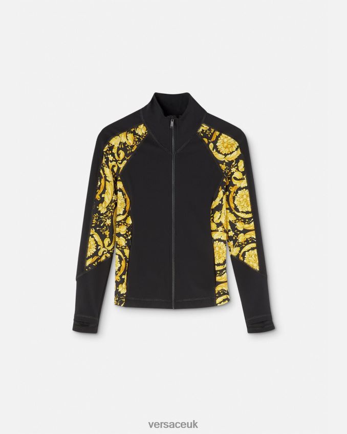 Women Versace Barocco Gym Track Jacket 6D2D06231 Black Clothing