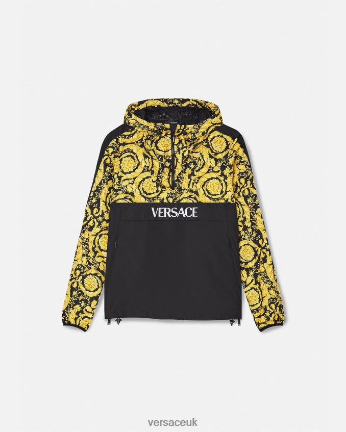 Women Versace Barocco Windbreaker Jacket 6D2D06239 Black Clothing