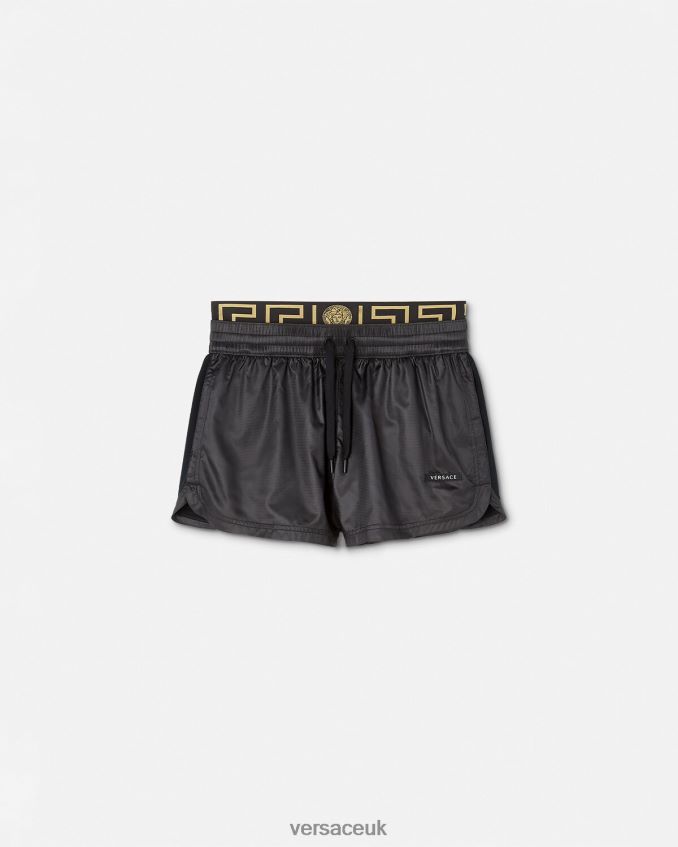 Women Versace Greca Border Gym Shorts 6D2D06238 Black Clothing