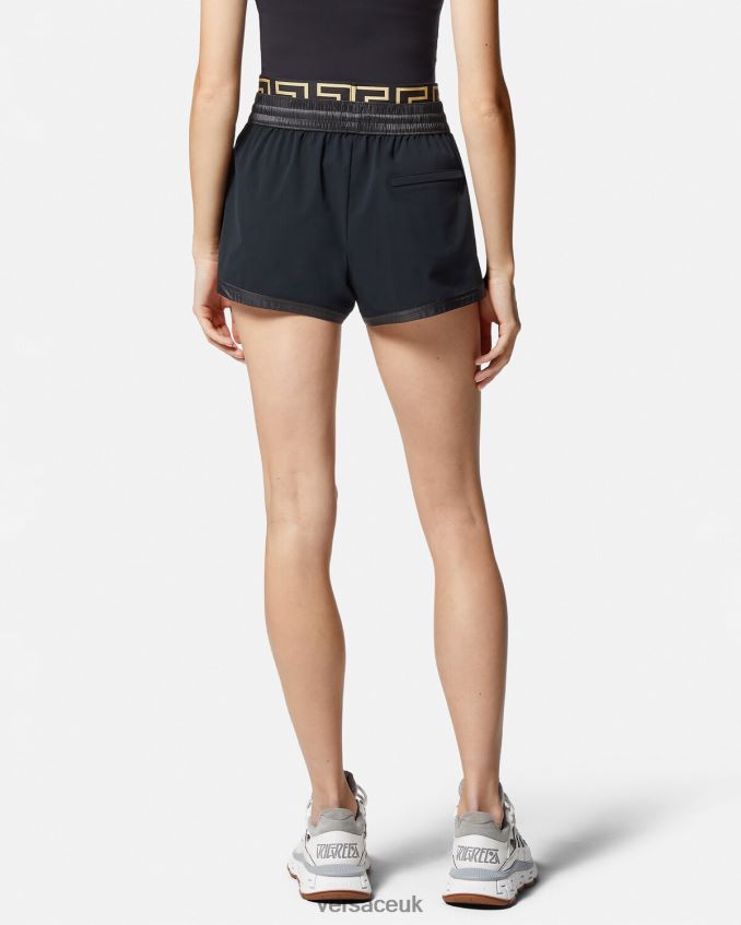 Women Versace Greca Border Gym Shorts 6D2D06238 Black Clothing