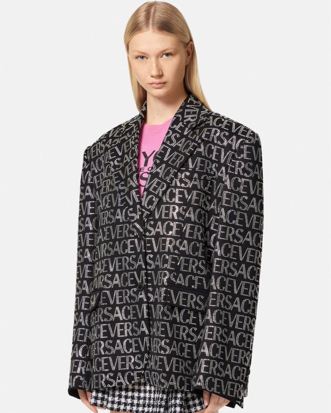 Women Versace Crystal Allover Blazer 6D2D06115 One Color Clothing