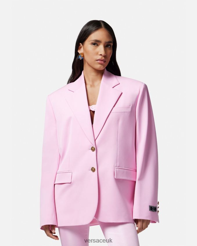 Women Versace Medusa Oversized Blazer 6D2D06105 Pink Clothing