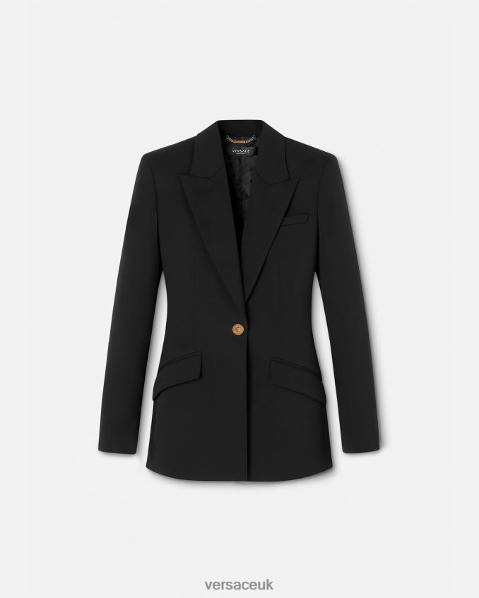 Women Versace Medusa Single-Breasted Blazer 6D2D06109 Black Clothing