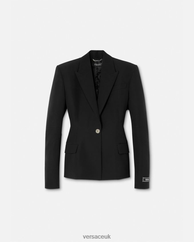 Women Versace Medusa Single-Breasted Blazer 6D2D06116 Black Clothing