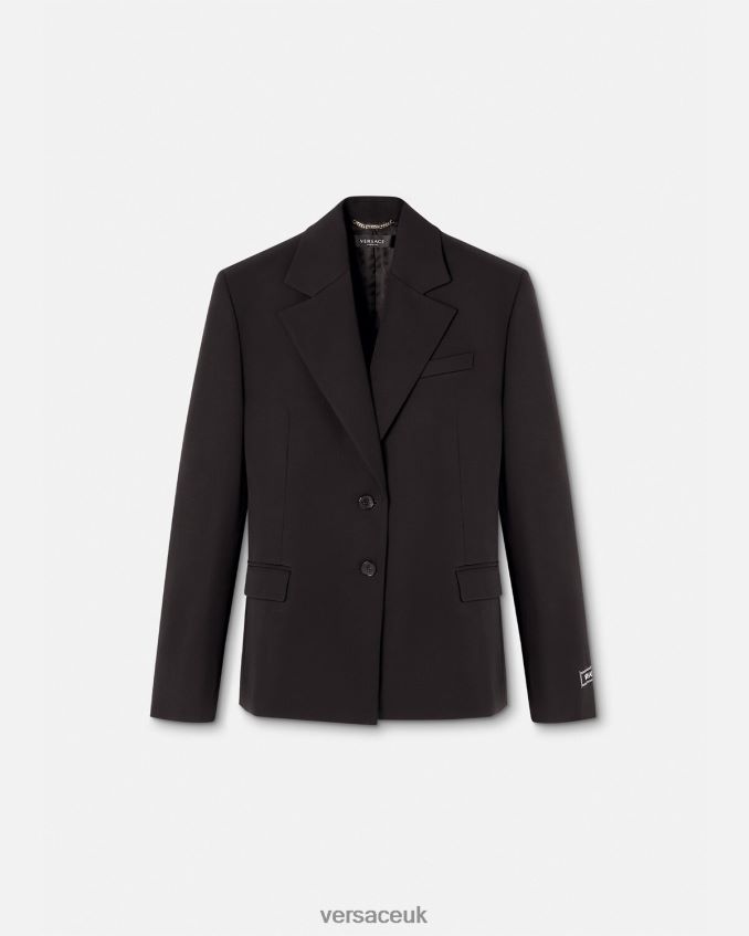 Women Versace Single-Breasted Blazer 6D2D06112 Black Clothing