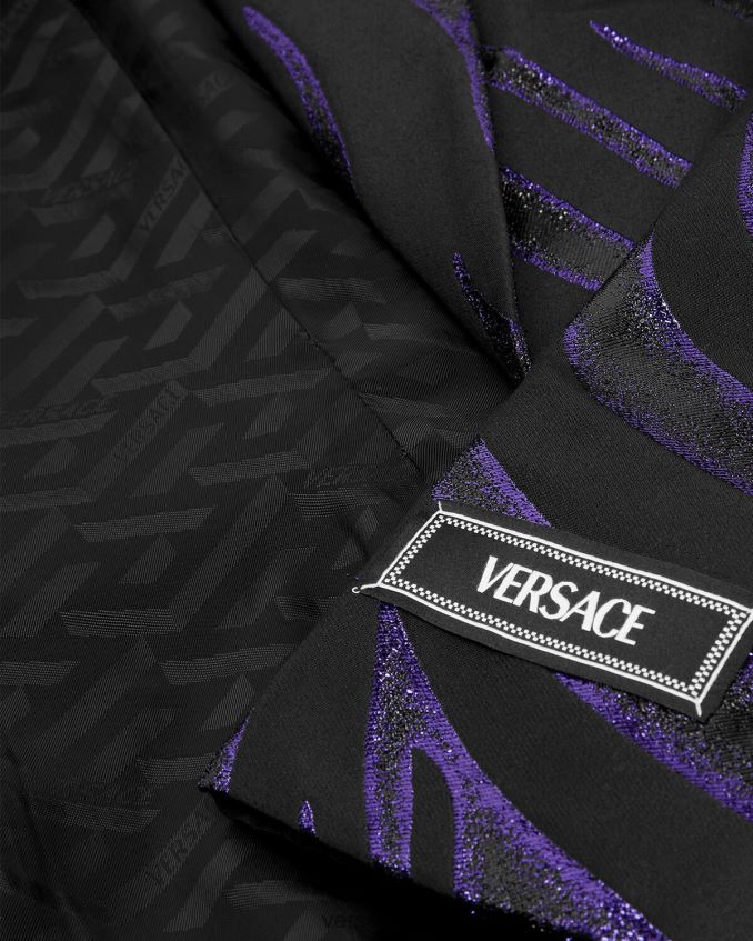 Women Versace Zebra Single-Breasted Blazer 6D2D06114 Print & Violet Clothing