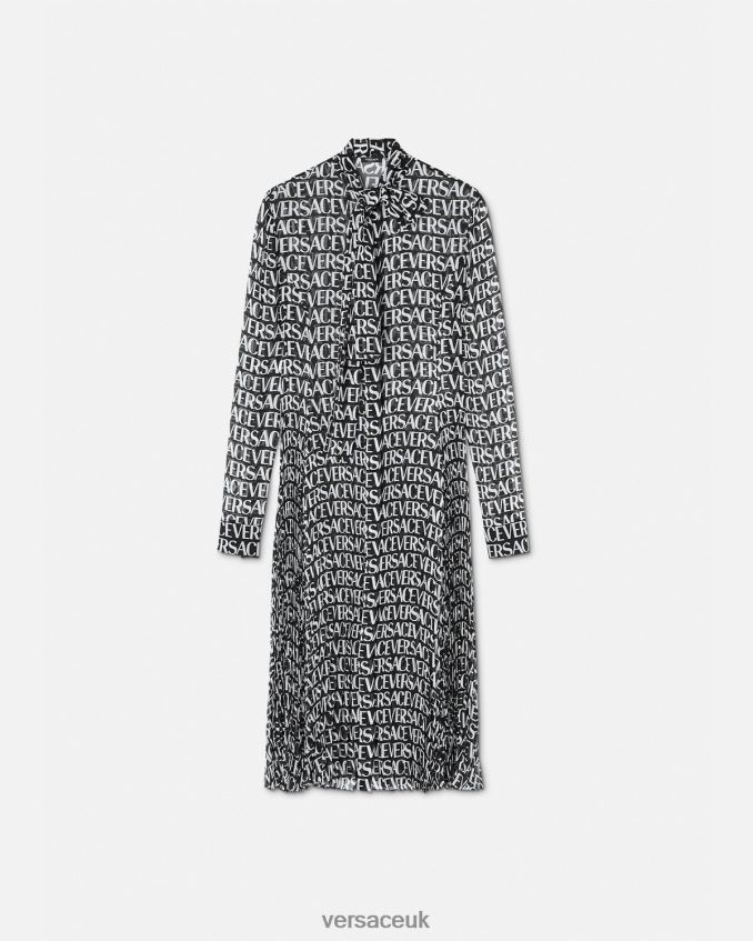 Women Versace Allover Midi Shirt Dress 6D2D0655 Black & Print Clothing