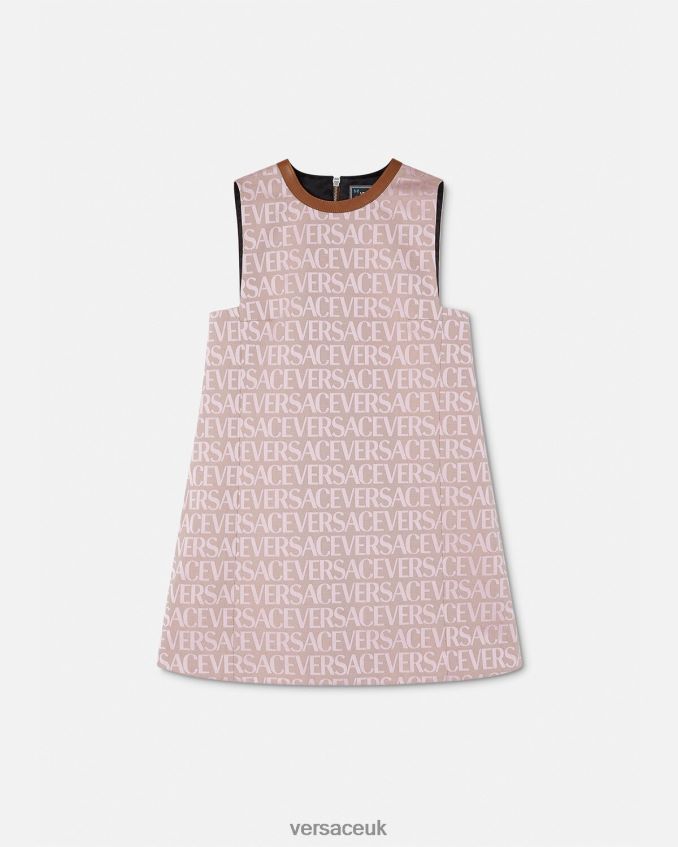Women Versace Allover Mini Dress 6D2D0626 Pink & Print Clothing
