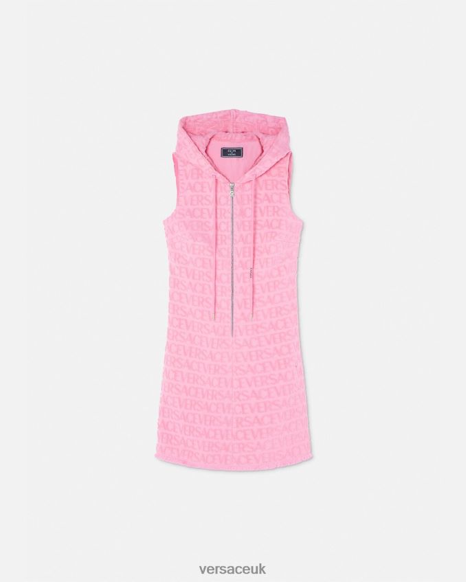Women Versace Allover Towel Mini Dress 6D2D069 Pink Clothing