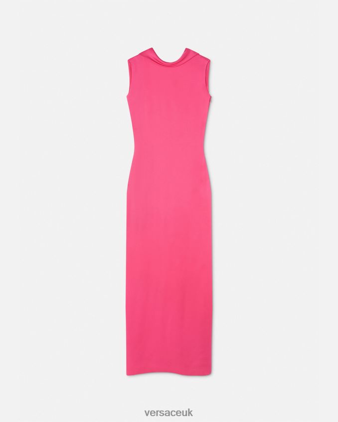 Women Versace Cowl Long Dress 6D2D0661 Pink Clothing