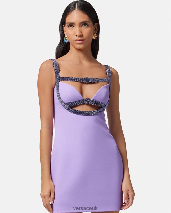 Women Versace Crystal Cutout Mini Dress 6D2D0611 One Color Clothing