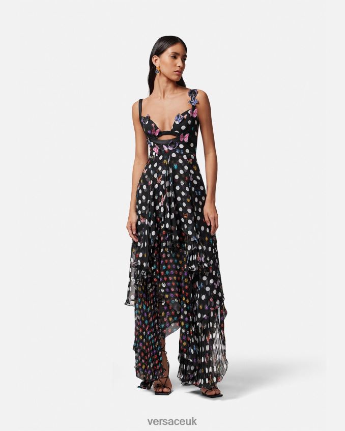 Women Versace Embroidered Butterflies Gown 6D2D061 One Color Clothing