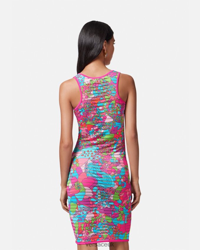 Women Versace Floral Summer Knit Midi Dress 6D2D0612 Print Clothing