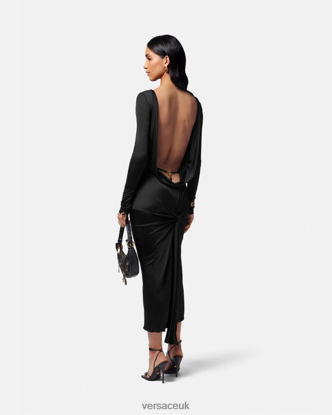 Women Versace Knotted Backless Long Dress 6D2D0620 One Color Clothing