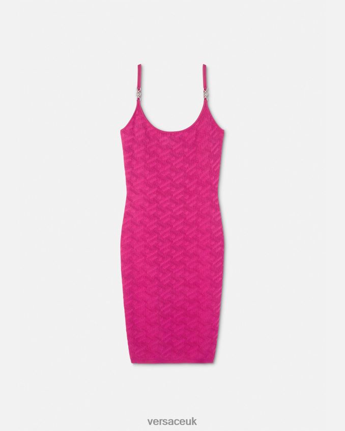 Women Versace La Greca Medusa '95 Midi Dress 6D2D0630 Fuchsia Clothing