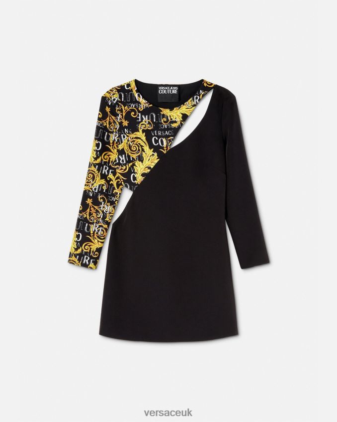 Women Versace Logo Couture Cutout Mini Dress 6D2D062191 Black Clothing