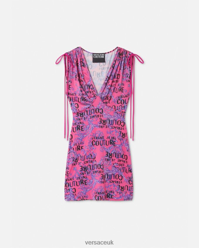 Women Versace Logo Couture Mini Dress 6D2D062188 Fuchsia Clothing