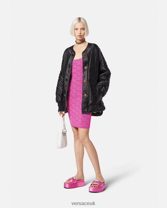 Women Versace Medusa \'95 La Greca Mini Dress 6D2D0665 Fuchsia Clothing
